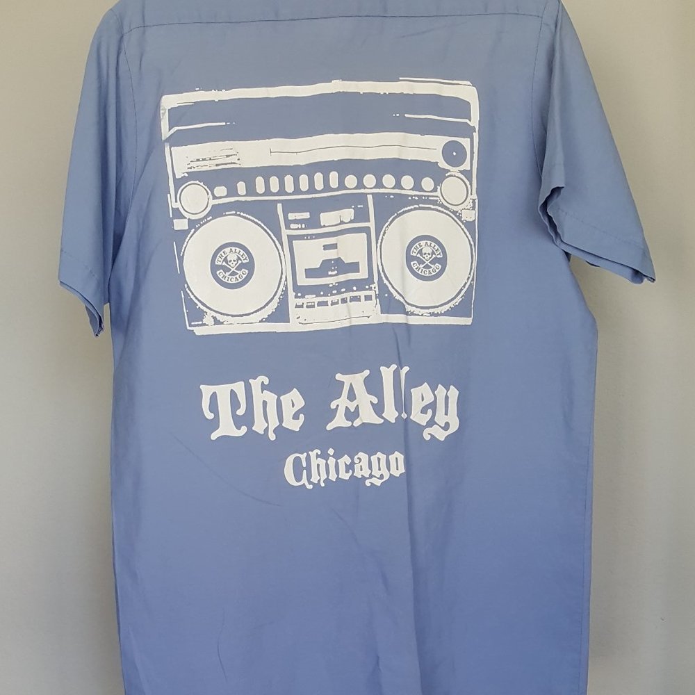 THE ALLEY CHICAGO Work Shirt Unisex SZ M S/S With Embellishments L@@K BOOMBOX
